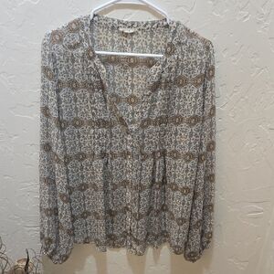Kori Paisley Blouse in Brown and Cream